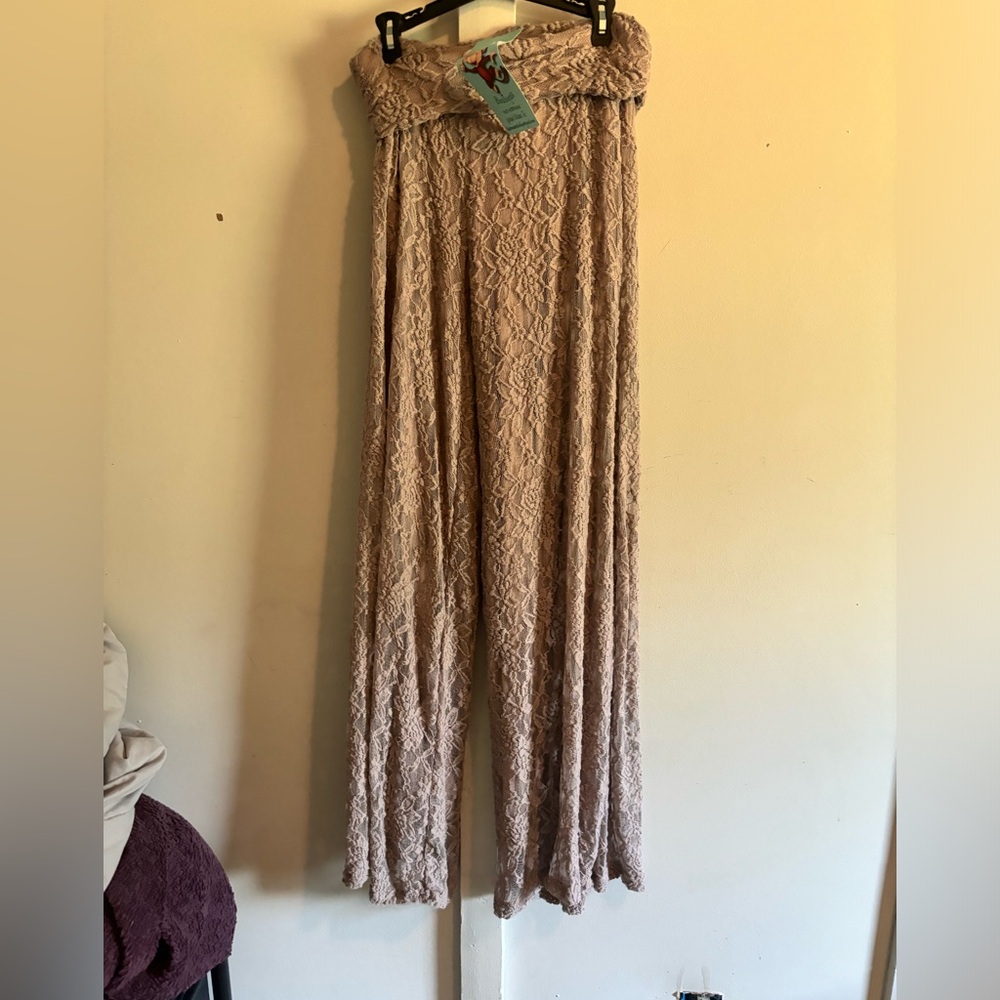 Lace Pull On Wide Leg Pants